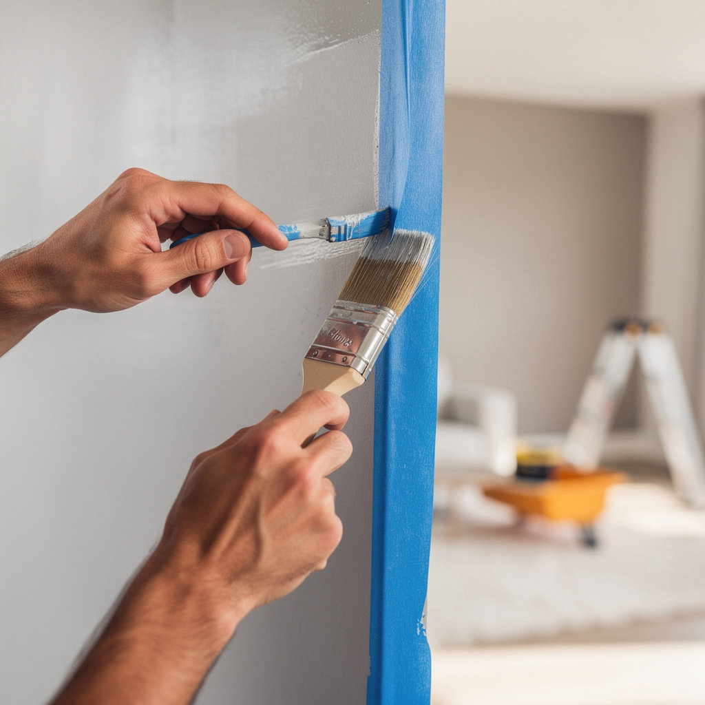 Olmos Handyman Services interior painting project showcasing a beautifully painted living room in Lemon Grove, CA